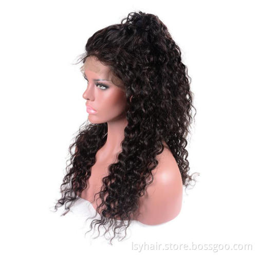 Wholesale Water Wave Lace Front Wig Lace Wigs, Pre Plucked Cuticle Aligned Virgin Hair Lace Front Wig Human Hair 100% Indian